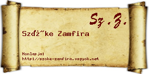 Szőke Zamfira névjegykártya